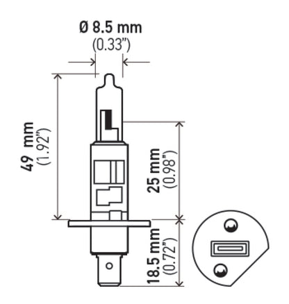 Hella Optilux H1 12V/55W XY Yellow Bulb