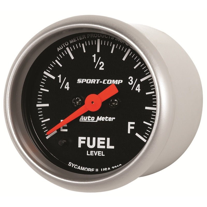 Autometer Sport Comp 52mm Full Sweep Electronic Fuel Level Programmable Empty-Full Range Gauge AutoMeter Gauges