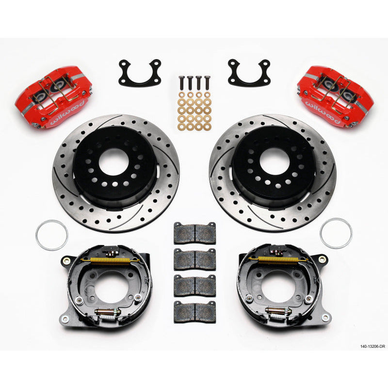 Wilwood Dynapro Dust-Boot P/S Park Brake Kit Drilled Red Small Ford 2.50in Offset Wilwood Big Brake Kits