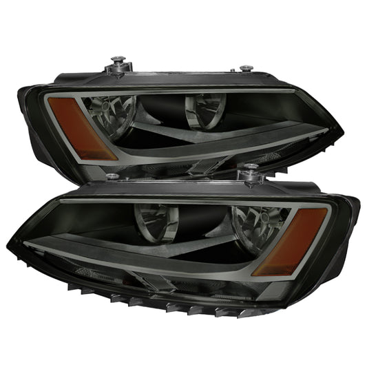 Xtune Volkswagen Jetta 11-14 Amber Crystal Headlights Smoked HD-JH-VJ11-AM-SM SPYDER Headlights