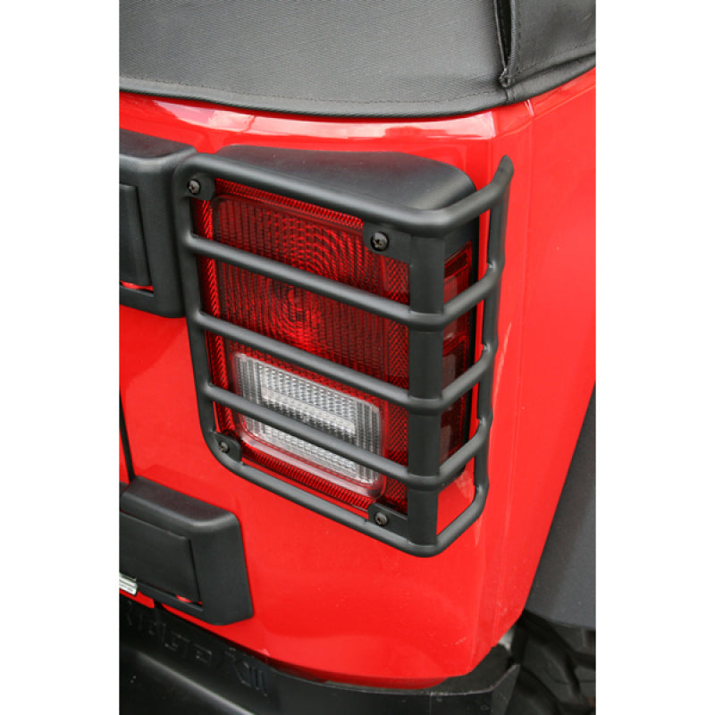 Rugged Ridge 07-18 Jeep Wrangler Black Tail Light Euro Guards Rugged Ridge Light Covers and Guards