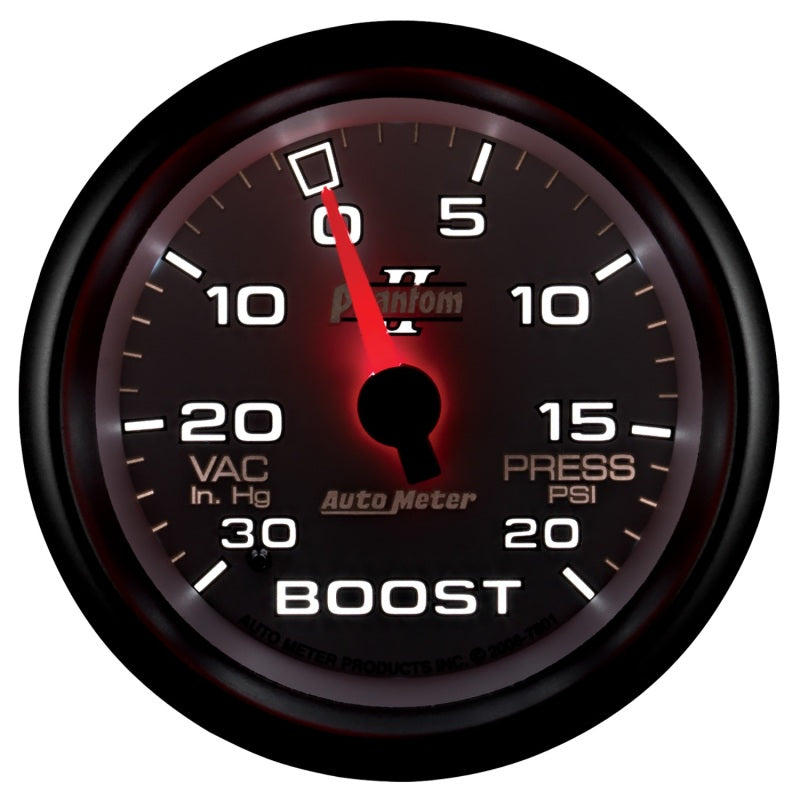 AutoMeter Gauge Vac/Boost 2-5/8in. 30Inhg-20PSI Mechanical Phantom II AutoMeter Gauges