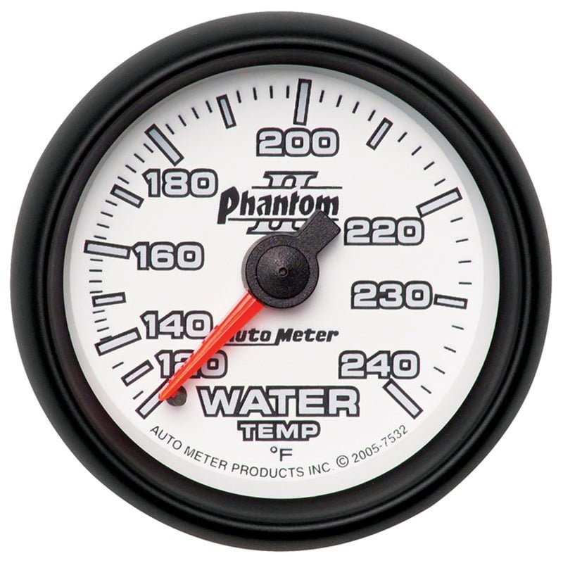 Autometer Phantom II 2-1/16in 120-240 Degree F Mechanical Water Temp Gauge AutoMeter Gauges