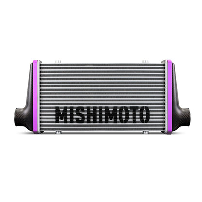 Mishimoto Universal Carbon Fiber Intercooler - Gloss Tanks - 525mm Black Core - S-Flow - BK V-Band