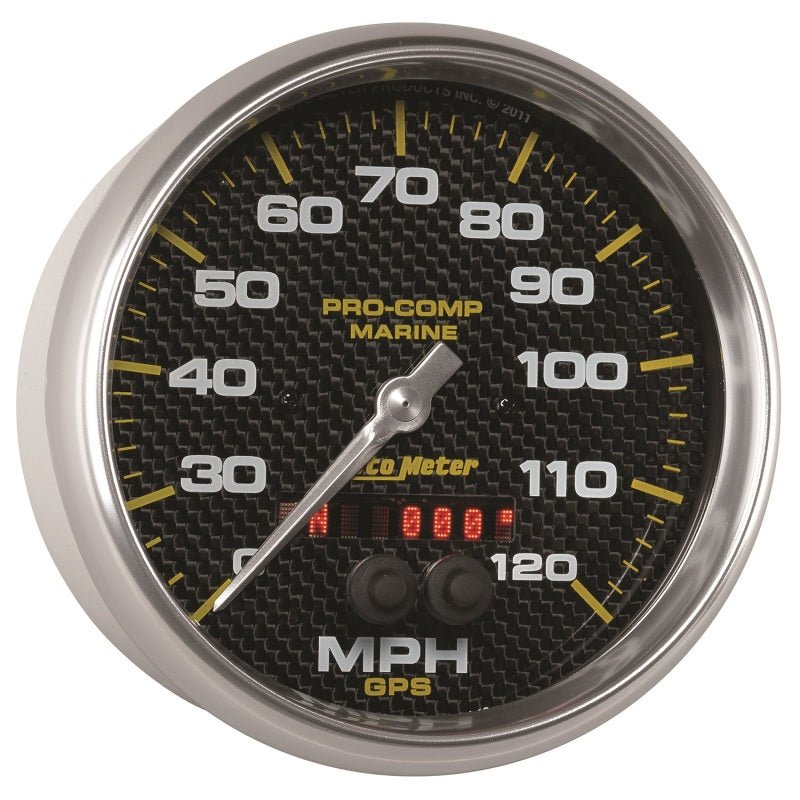 Autometer Marine Carbon Fiber 5in 120mph GPS Speedometer AutoMeter Gauges