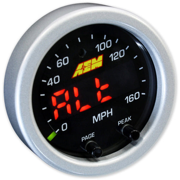 AEM X-Series 0-160 MPH Black Bezel w/ Black Face GPS Speedometer Gauge AEM Gauges