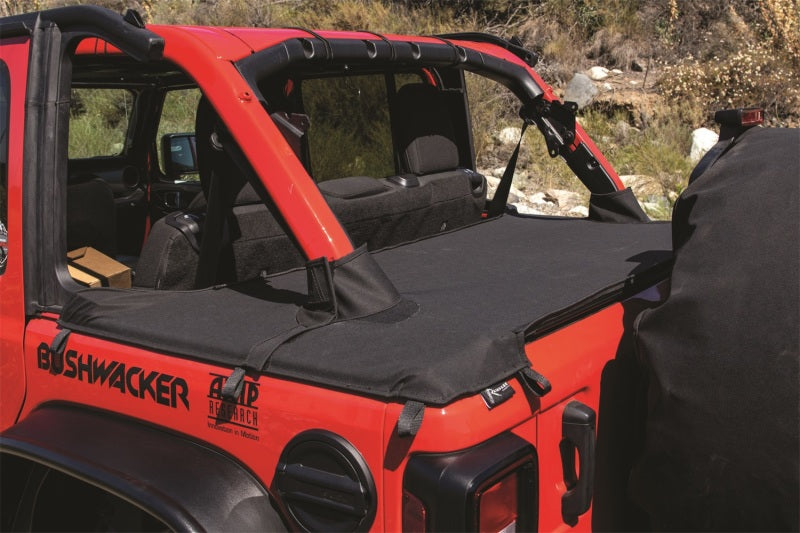 Rampage 2018-2022 Jeep Wrangler(JL) 4-Door Tonneau Cover w/ Tailgate Bar Kit - Black Diamond