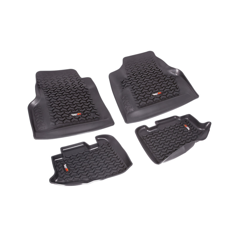 Rugged Ridge Floor Liner Front/Rear Black 1997-2006 Jeep Wrangler TJ Rugged Ridge Floor Mats - Rubber