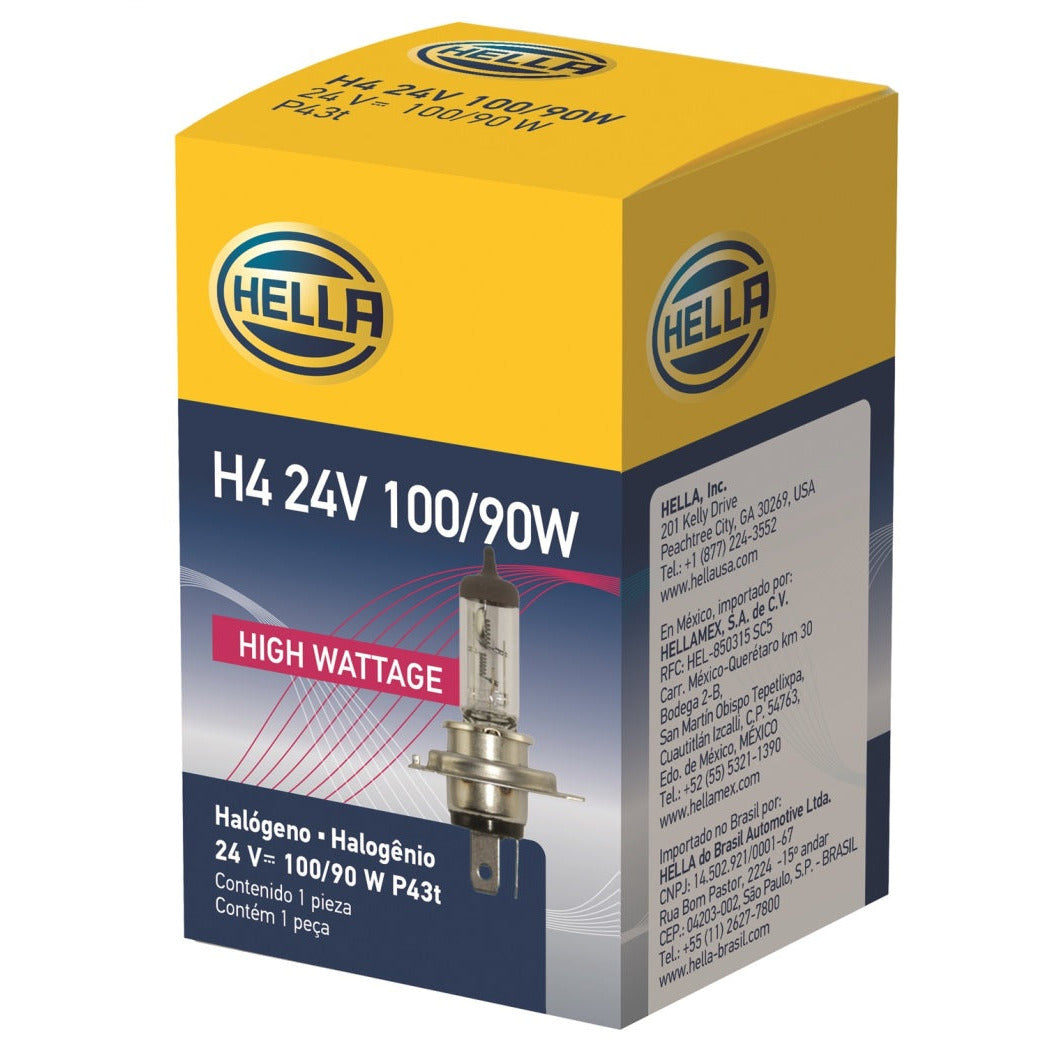 Hella Halogen H4 24V 100/90W P43t T4.625 Bulb Hella Bulbs