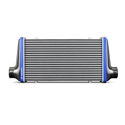 Mishimoto Universal Carbon Fiber Intercooler - Gloss Tanks - 525mm Silver Core - C-Flow - BL V-Band