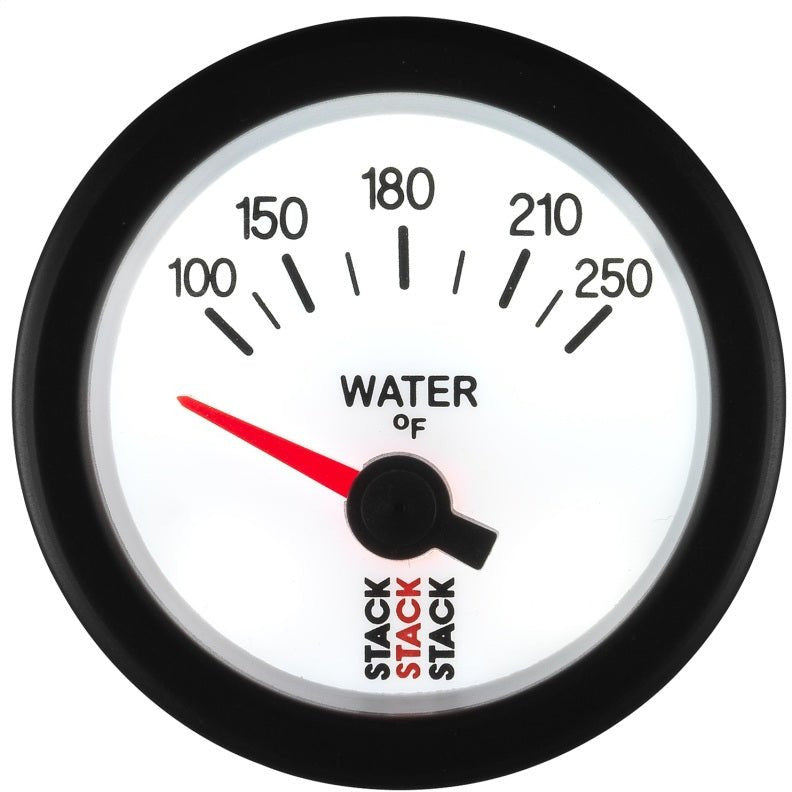 Autometer Stack 52mm 100-250 Deg F 1/8in NPTF Electric Water Temp Gauge - White AutoMeter Gauges