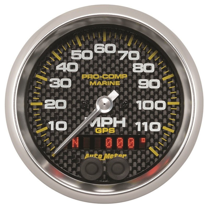 Autometer Marine Carbon Fiber Ultra-Lite 3-3/8in 120MPH GPS Speedometer Gauge AutoMeter Gauges