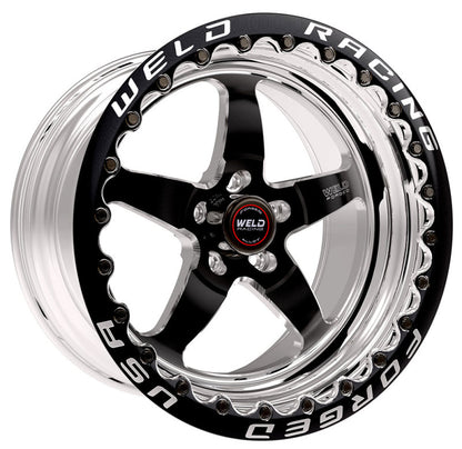 Weld S71 17x10.5 / 5x4.5 BP / 7.8in. BS Black Wheel (Medium Pad) - Black Single Beadlock MT