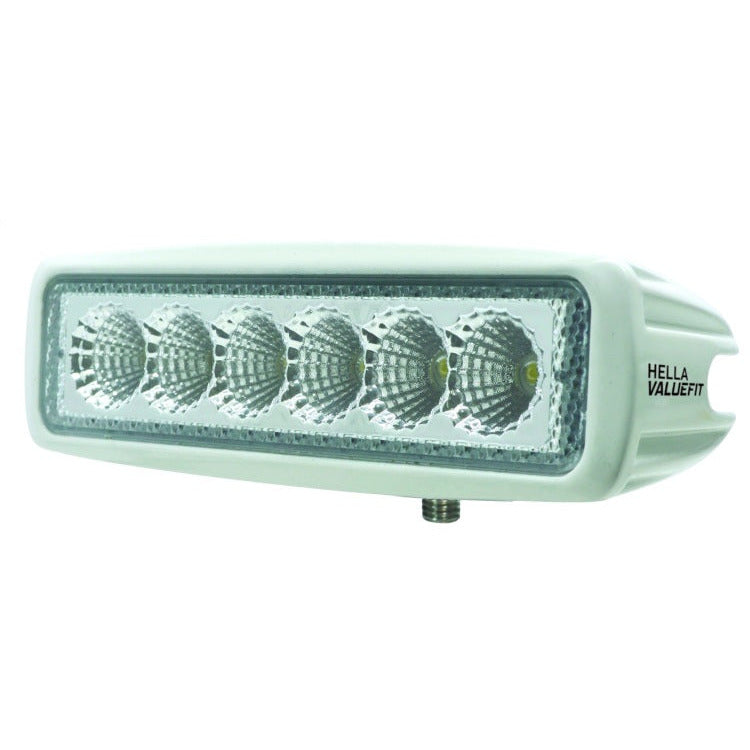 Hella Value Fit Mini Flush Mount 7.7in - 18W White Housing Flood Beam LED Light Bar Hella Light Bars & Cubes