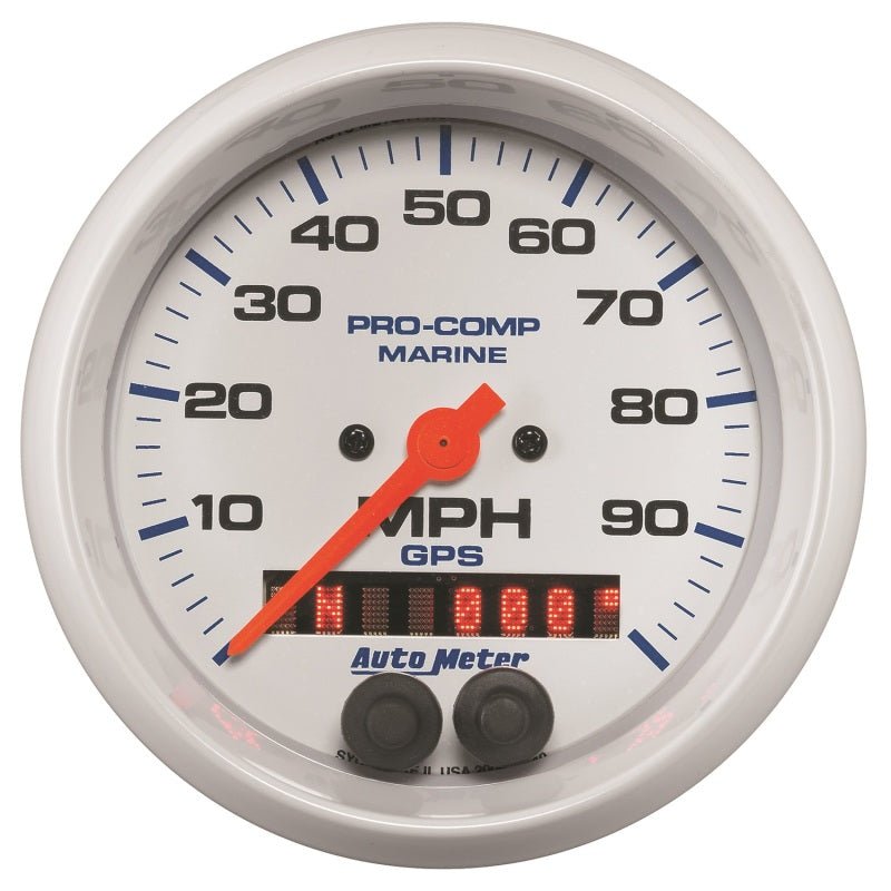 Autometer Gauge GPS Speedometer 3-3/8in 100 MPH Marine White Gauge AutoMeter Gauges