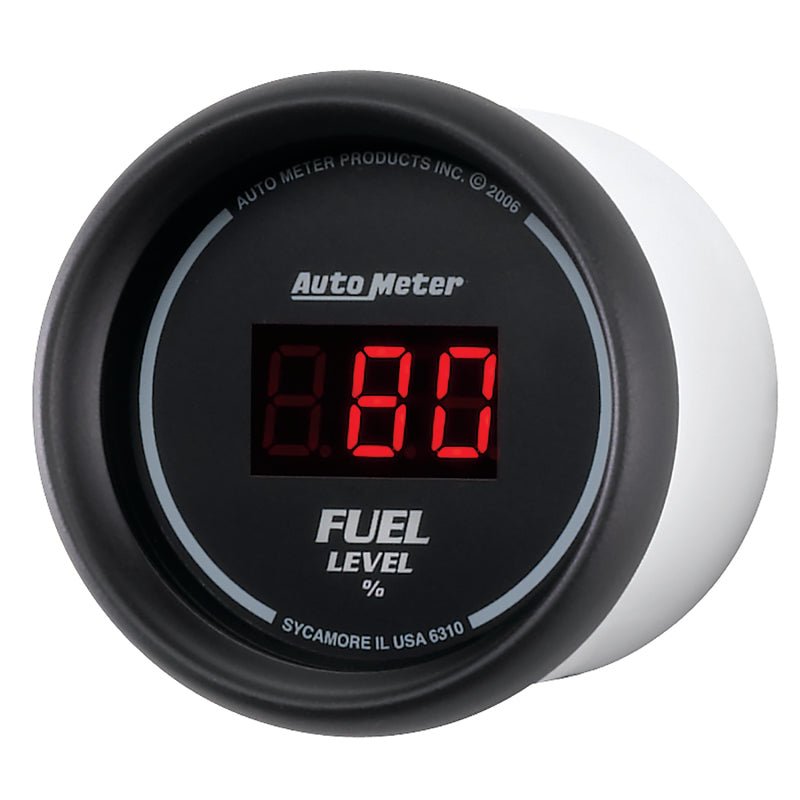 Autometer 52mm Black Digital Programmable Empty-Full Fuel Level Gauge AutoMeter Gauges