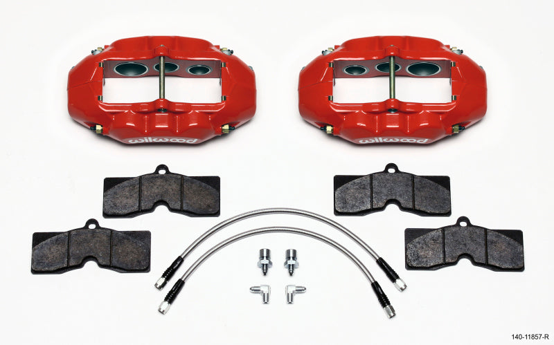 Wilwood D8-6 Front Caliper Kit Red Corvette C2 / C3 65-82