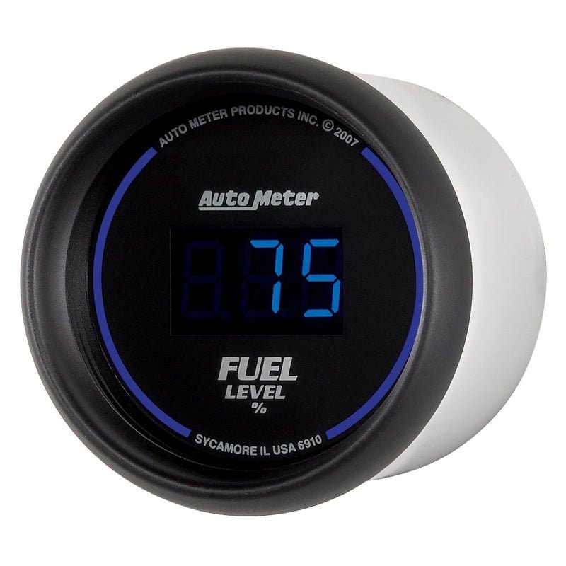 Autometer Cobalt Digital 52.4mm Black Programmable Empty-Full Range Fuel Level Gauge AutoMeter Gauges