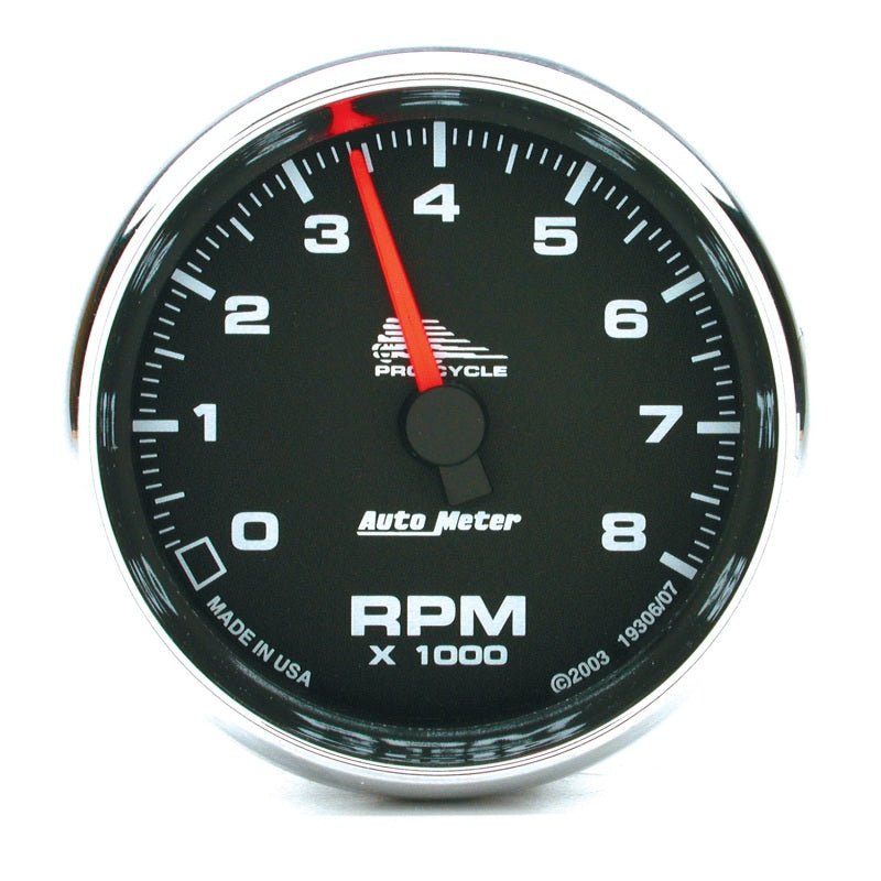 Autometer Pro-Cycle Gauge Tach 2 5/8in 8K Rpm 2&4 Cylinder Black AutoMeter Gauges