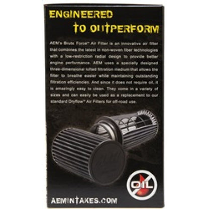 AEM Dryflow 3.25in. X 7in. Round Tapered Air Filter AEM Induction Air Filters - Universal Fit