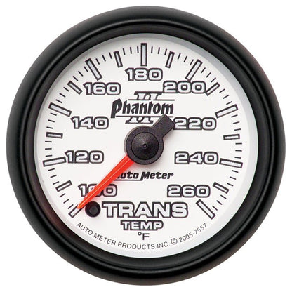 Autometer Phantom II 52mm Full Sweep Electronic 100-260 Deg F Transmission Temperature Gauge AutoMeter Gauges