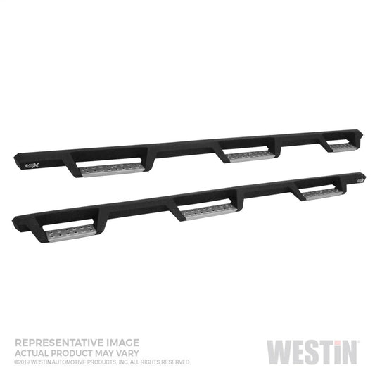 Westin 19-22 Chevrolet Silverado 1500 DC 6.5ft Bed HDX Stainless Drop W2W Nerf Step Bars - Tex. Blk