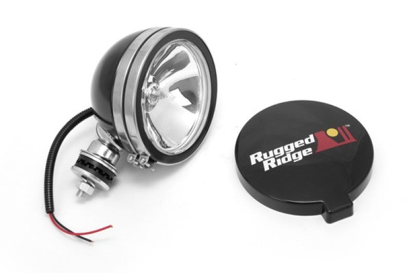 Rugged Ridge 6in Halogen Light Black Steel Housing Rugged Ridge Light Accessories and Wiring