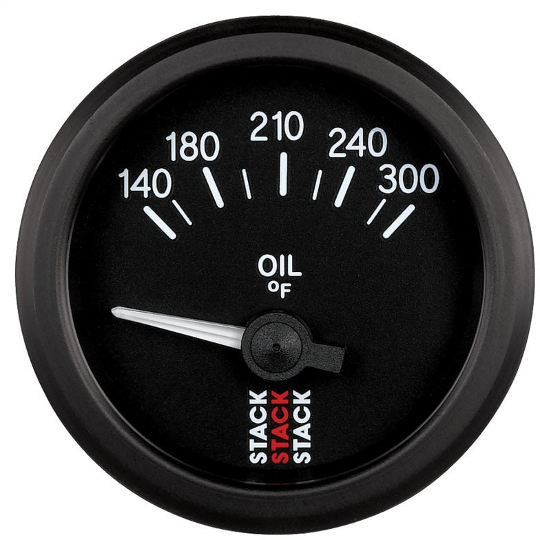 Autometer Stack 52mm 140-300 Deg F 1/8in NPTF Electric Oil Temp Gauge - Black AutoMeter Gauges