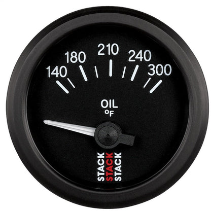 Autometer Stack 52mm 140-300 Deg F 1/8in NPTF Electric Oil Temp Gauge - Black AutoMeter Gauges