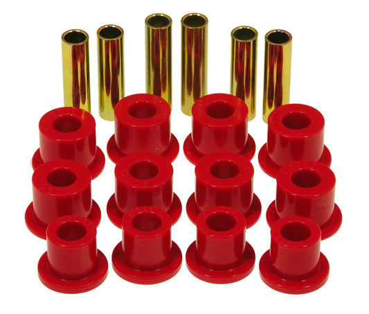 Prothane 74-77 Jeep Cherokee Front Spring & Shackle Bushings (w/ 1.25in OD Main Eye) - Red