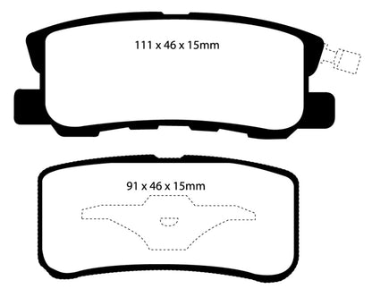 EBC 11-14 Chrysler 200 3.6 Redstuff Rear Brake Pads