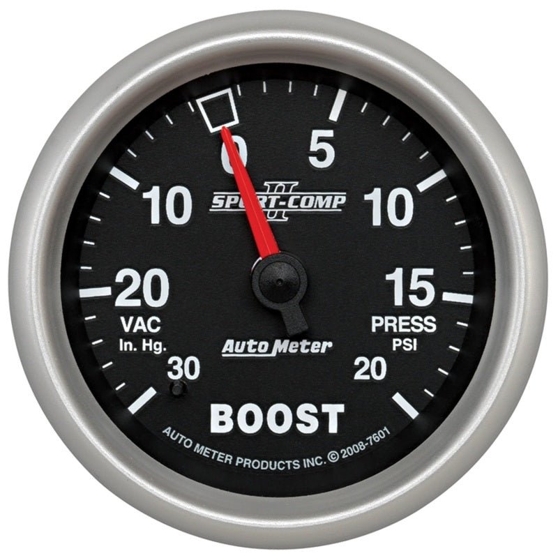 Autometer Sport-Comp II VAC/Boost 2 5/8in 30 IN HG-20PSI Mechanical Gauge AutoMeter Gauges