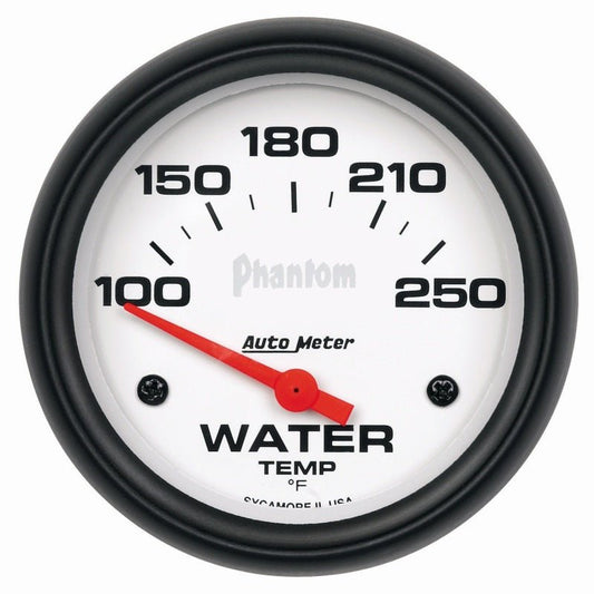 Autometer Phantom 66mm 100-250 Deg F Short Sweep Electonic Water Temperature Gauge AutoMeter Gauges