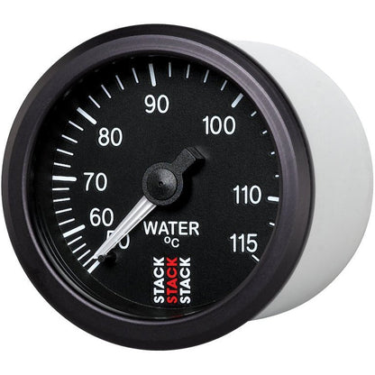 Autometer Stack Instruments 52mm 50-115 Celsius 3/8 BSPT (M) Mechanical Water Temp Gauge - Black AutoMeter Gauges