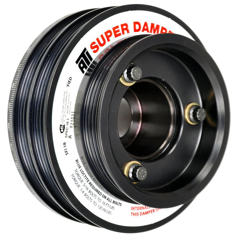 ATI Damper - 5.67in - Alum - (2) 4 Grv - Nissan RB26 - R33 34 - 1Pc - w/Power Steering Pulley ATI Crankshaft Dampers