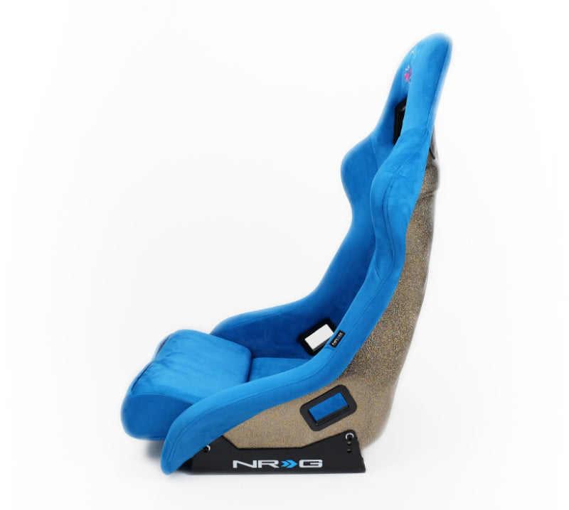 NRG FRP Bucket Seat ULTRA Edition - Large (Blue Alcantara/Gold Glitter Back)