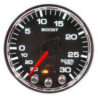 Autometer Spek-Pro Gauge Vac/Boost 2 1/16in 30Inhg-30psi Stepper Motor W/Peak & Warn Black/Chrome AutoMeter Gauges