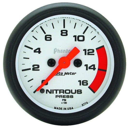 Autometer Phantom 2-1/16in 1600 PSI Digital Stepper Motor Nitrous Pressure Gauge AutoMeter Gauges