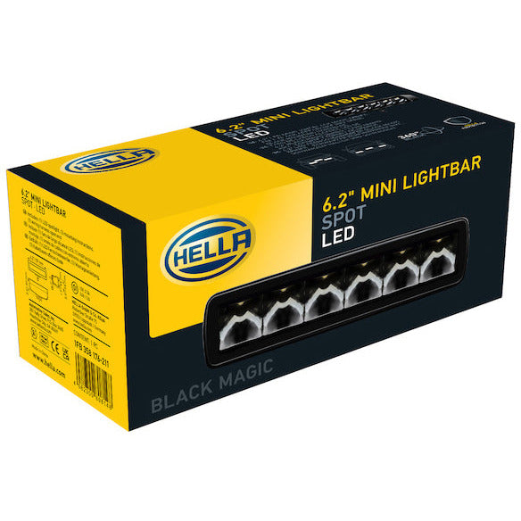 Hella Universal Black Magic 6 L.E.D. Mini Light Bar - Spot Beam Hella Fog Lights