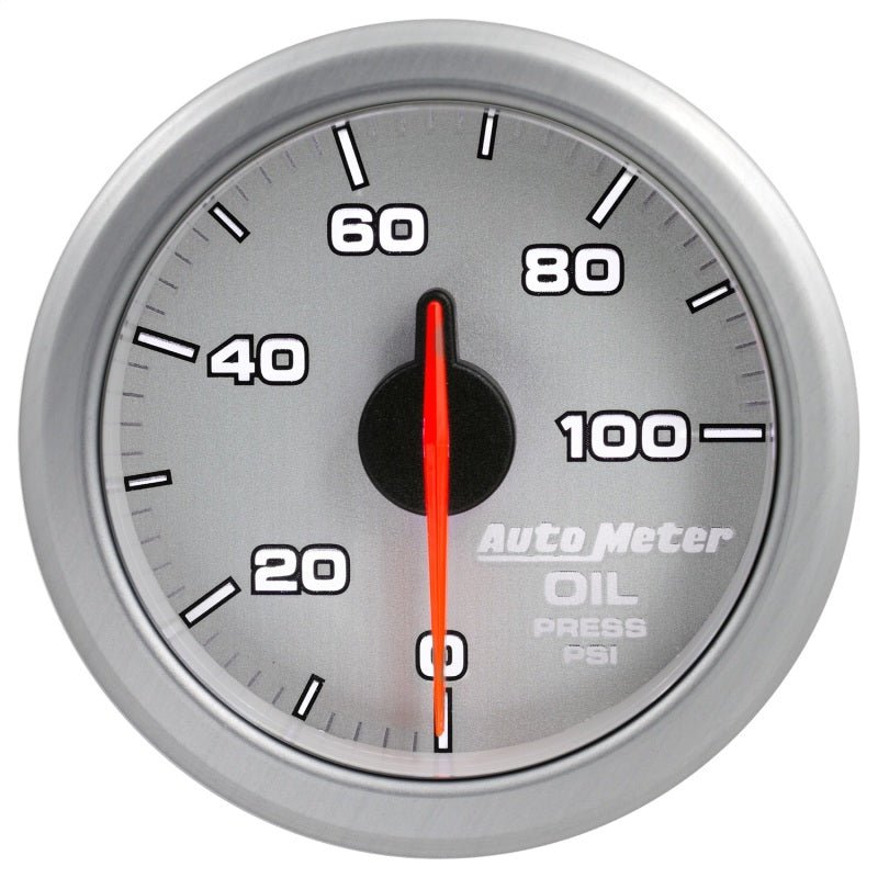 Autometer Airdrive 2-1/6in Oil Pressure Gauge 0-100 PSI - Silver AutoMeter Gauges