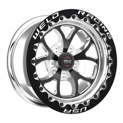 Weld S76 15x10.33 / 5x4.75 BP / 7.5in. BS Black Wheel (Medium Pad) - Black Single Beadlock MT Weld Wheels - Forged