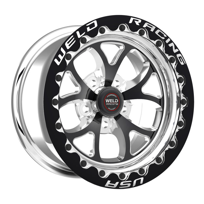 Weld S76 15x10.33 / 5x4.75 BP / 4.5in. BS Black Wheel (Medium Pad) - Black Single Beadlock MT Weld Wheels - Forged