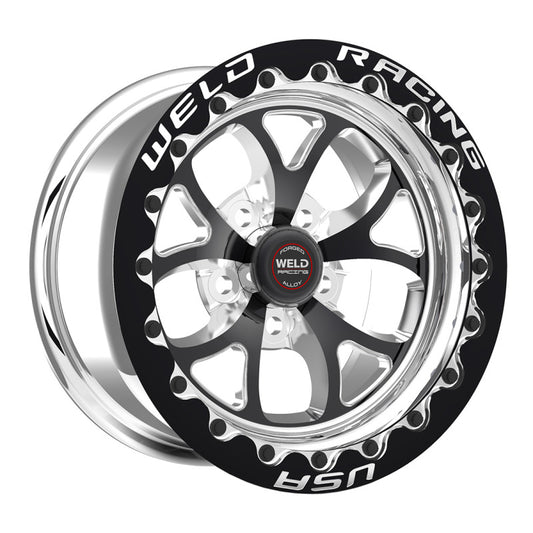 Weld S76 17x10 / 5x120mm BP / 7.2in. BS Black Wheel (High Pad) - Black Single Beadlock MT Weld Wheels - Forged