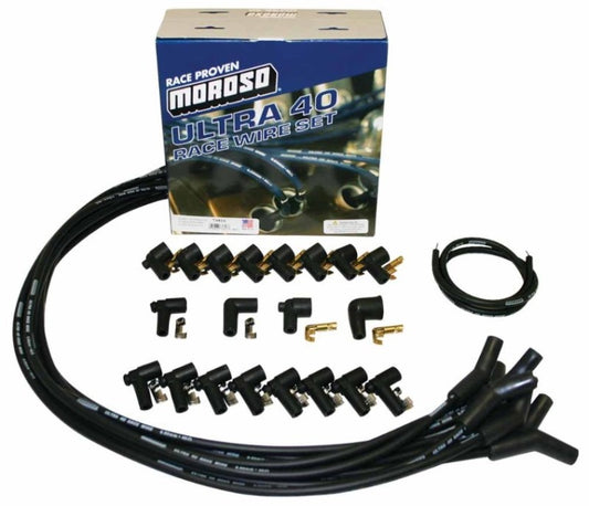 Moroso Universal Ignition Wire Set - Ultra 40 - Unsleeved - 135 Degree - Black