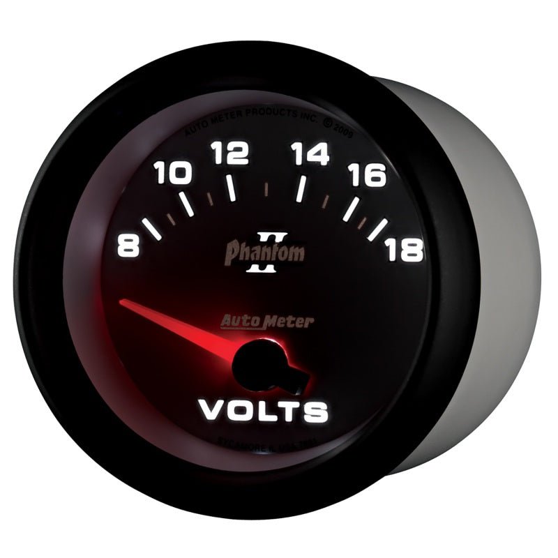 Autometer Phantom II 2-5/8in 18V Electric Voltmeter Gauge AutoMeter Gauges