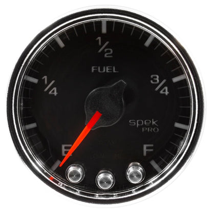 Autometer Spek-Pro Gauge Fuel Level 2 1/16in 0-270 Programmable Blk/Chrm AutoMeter Gauges