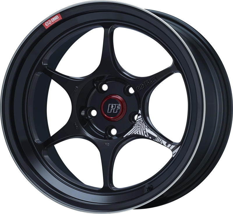 Enkei PF06 18x10in 5x114.3 BP 38mm Offset 75mm Bore Black Machined Wheel