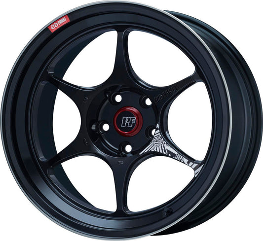 Enkei PF06 18x8.5in 5x114.3 BP 34mm Offset 75mm Bore Black Machined Wheel