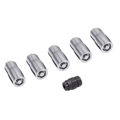 Rugged Ridge Wheel Lock Nut Set 5 Nuts w/Key Chrome M14-1.5 Rugged Ridge Lug Nuts