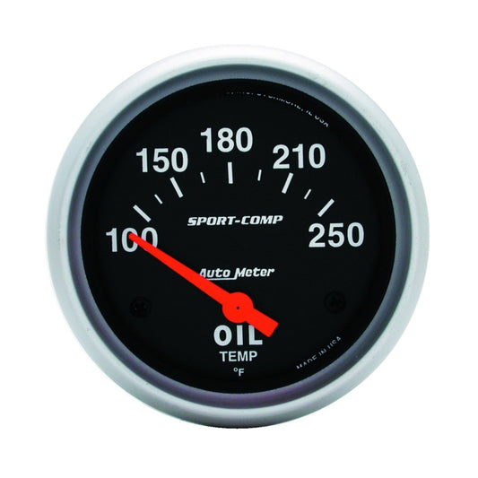 AutoMeter Gauge Oil Temp 2-5/8in. 100-250 Deg. F Electric Sport-Comp AutoMeter Gauges